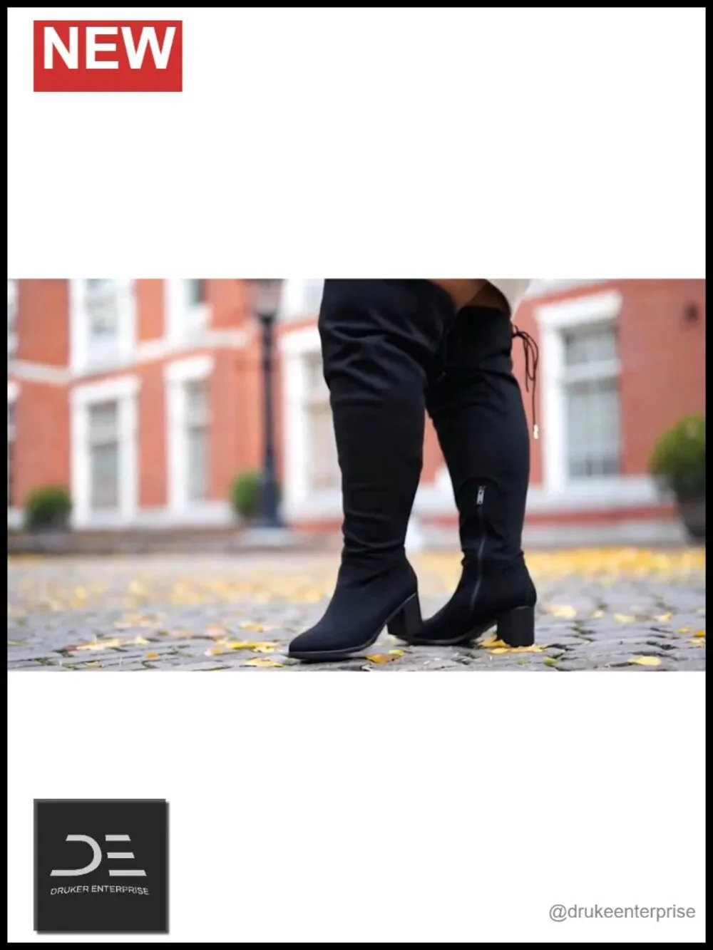 Wide Calf Over Knee Boots Chunky Block Heel Suede Thigh High Zip